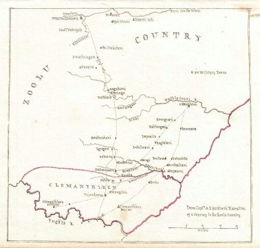 1840 Manuscript Map of Zululand, South Africa